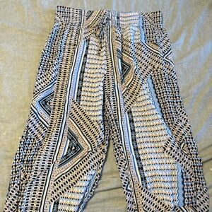 Multicolored abstract dress pants